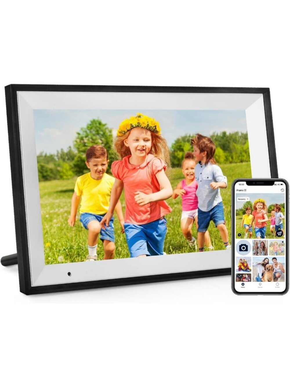 10.1" WiFi Digital Photo Frame, 32GB Storage, IPS Touch Screen, Auto-Rotate